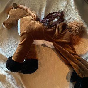 Ride A Pony Horse Costume Child 3T-4T Play Theatre Brown Plush Reins Unisex